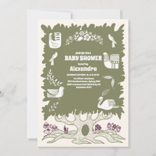 Invitación Fern Baby Shower de Rustic Green Woodland