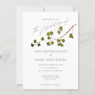 Invitación Fern de cabello de venado verde del bosque de vera