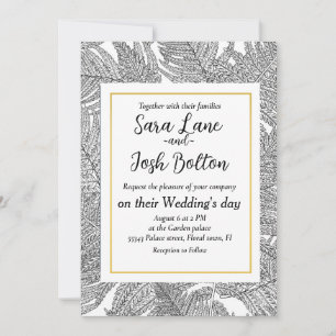Invitación Fern en blanco y negro