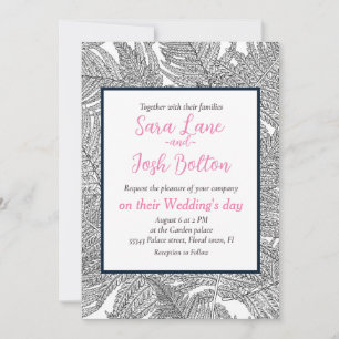 Invitación Fern en blanco y negro