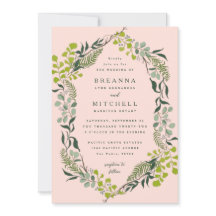 Fern Eucalyptus Boda rosa de la vegetación dibujad