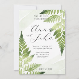 Invitación Fern verde minimalista