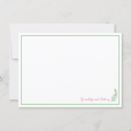 Invitación Fern verde, rosa y blanco personalizado
