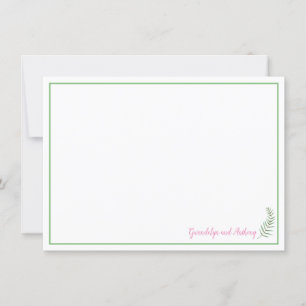 Invitación Fern verde, rosa y blanco personalizado