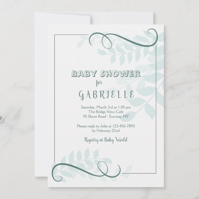Invitación Ferns Baby Shower Invitation (Anverso)