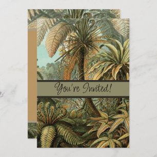 Invitación Ferns Palm Tree Antique Botanica Ferns Art