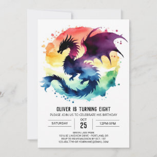 Invitación Ferocioso Dragon Birthday Digital