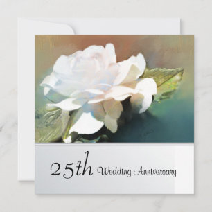 Invitación Festa de Bodas de Plata Lovely Tea Rose 25º Aniver