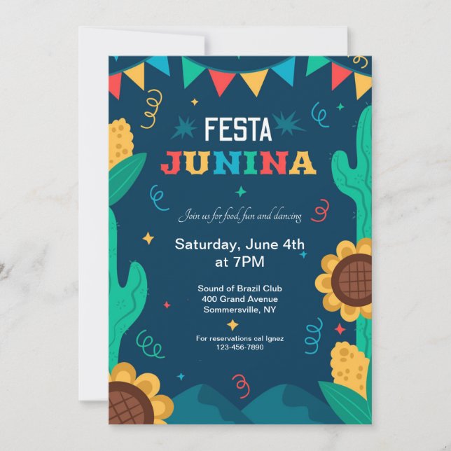 Invitación Festa Junina  (Anverso)