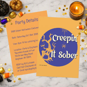 Invitación Festejando sobrio Fiesta de Halloween sobria
