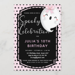 Invitación Festejante celebración fantasma Chica cumpleaños