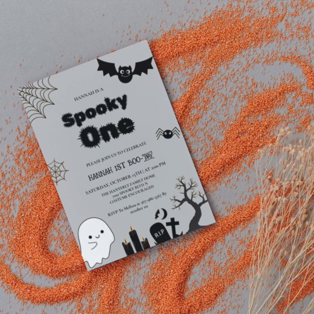 Invitación Festejante fiesta de primer cumpleaños de Hallowee (Subido por el creador)