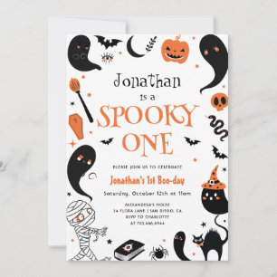 Invitación Festejante foto de un niño de Halloween el primer