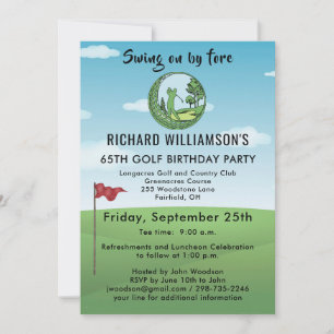 Invitación FESTEJO DE 65 AÑOS (cualquier edad) GOLF CON HORA