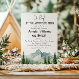 Invitación Festejo de Aventura en la Montaña para el Bebé Oh 