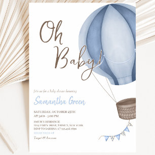 Invitación Festejo de Baby Oh Baby Azul