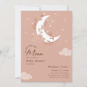 Invitación Festejo de Baby Shower Caprichoso Acuarela Sobre l