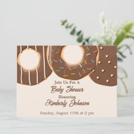 Invitación Festejo de Baby Shower con Delicia de Donut de Cho