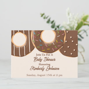 Invitación Festejo de Baby Shower con Delicia de Donut de Cho