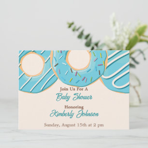 Invitación Festejo de Baby Shower con Donut Azul