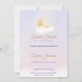Invitación Festejo de Baby Shower de Twinkle Twinkle Little S