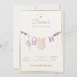Invitación Festejo de Baby Shower Editable y Tierno en Pastel