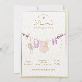 Invitación Festejo de Baby Shower Editable y Tierno en Pastel