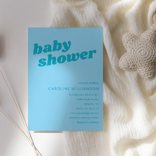 Invitación Festejo de Baby Shower Moderno Dulce Pastel Azul T