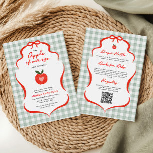 Invitación Festejo de Bebé Cuadrillé Moderno y Adorable Manza