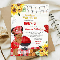 Festejo de bebé niña afro con gingham rojo en el p