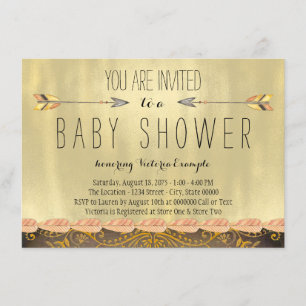 Invitación Festejo de bebé niño con flecha tribal