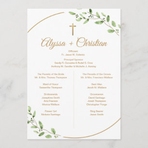 Invitación Festejo de Boda Cristiano Verde y Cruz Dorada