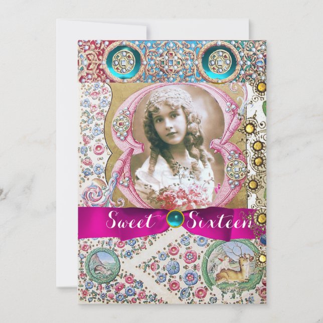 INVITACIÓN FESTEJO DE CUMPLEAÑOS DE LA PRINCESA SWEET 16 ,FLO (Anverso)
