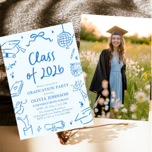 Invitación Festejo de Graduación de la Clase de 2026 Dibujado