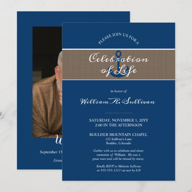 Invitación Festejo de la vida por la foto de un presentador r (Anverso / Reverso)