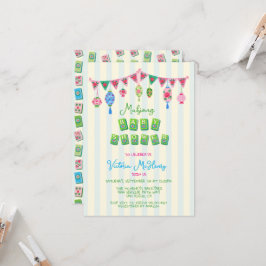 Invitación Festejo de Mahjong para el Bebé Caprichoso