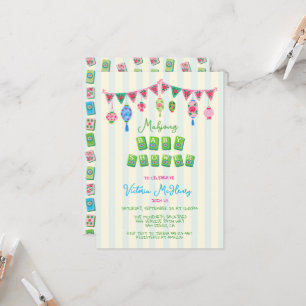 Invitación Festejo de Mahjong para el Bebé Caprichoso