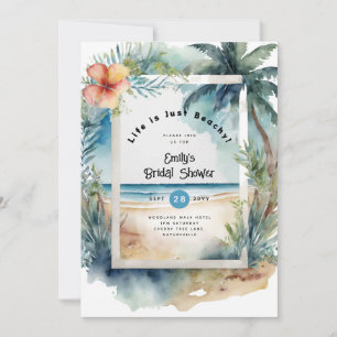 Invitación Festejo de playa costera OCEANO BABYSHOWER CUMPLEA