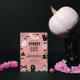 Invitación Festejo de primer cumpleaños de Spooky One Hallowe