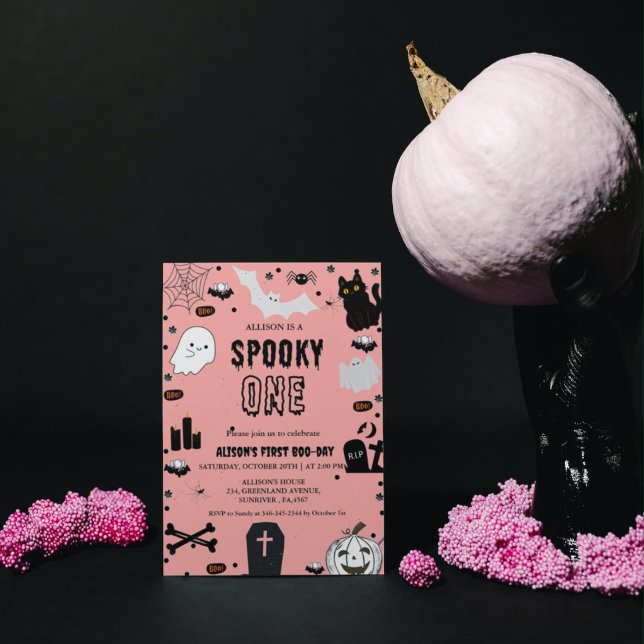 Invitación Festejo de primer cumpleaños de Spooky One Hallowe (Subido por el creador)