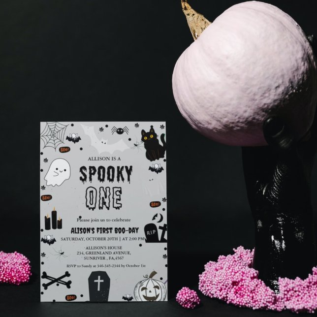 Invitación Festejo de primer cumpleaños de Spooky One Hallowe (Subido por el creador)