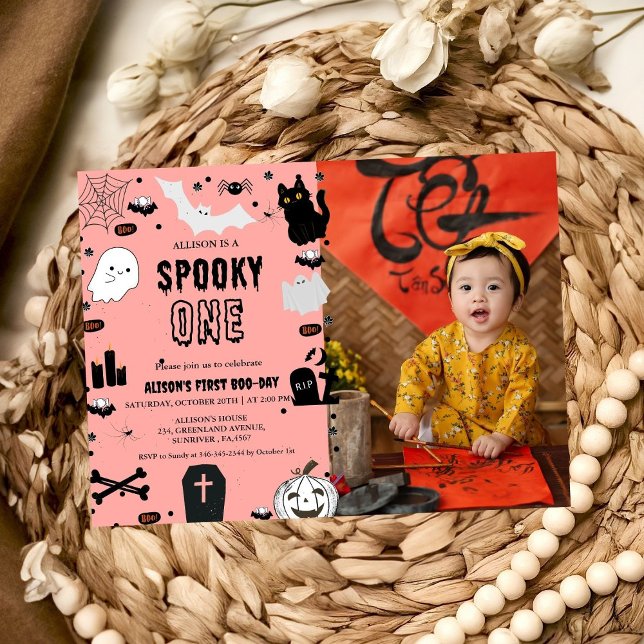 Invitación Festejo de primer cumpleaños de Spooky One Hallowe (Subido por el creador)