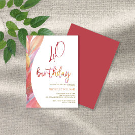 Invitación Festejos artísticos acuarela floral