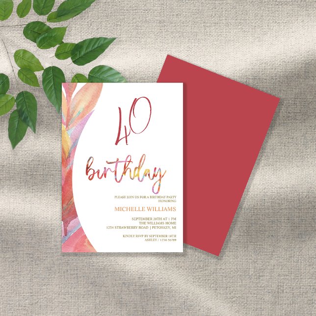 Invitación Festejos artísticos acuarela floral (Subido por el creador)