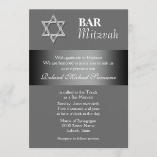 Invitación Festejos de la barra gris mitzvah