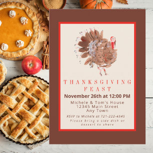 Invitación Festín de Acción de Gracias, acuarela de Turquía