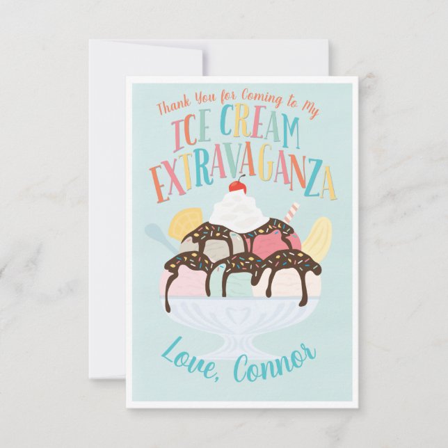 Invitación Festín de cumpleaños Ice Cream Extravaganza Gracia (Anverso)
