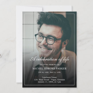 Invitación Festín de la celebración del funeral de la vida co