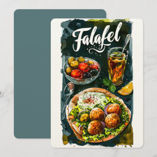 Invitación Festín Falafel Hummus: Sano ح orgánica ص・・・・ف・・