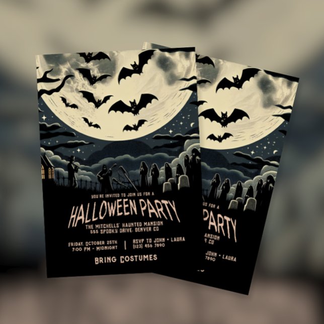 Invitación Festín fantasma de fosa escarpada en Halloween (Subido por el creador)
